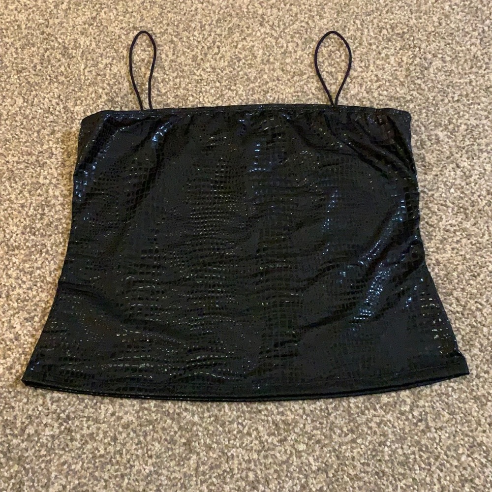 shein black snake skin tank